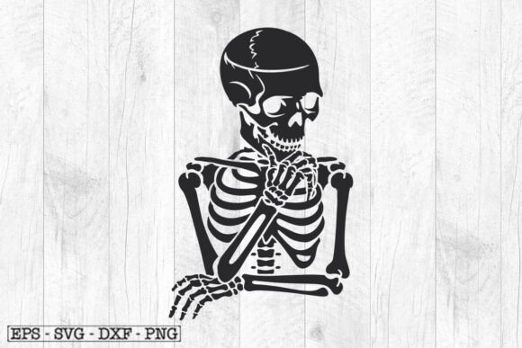 Bored Skeleton SVG Graphic for Crafts and Branding