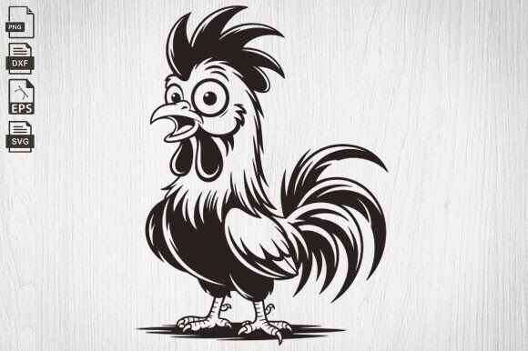 Cartoon Chicken SVG for Crafts and Graphics