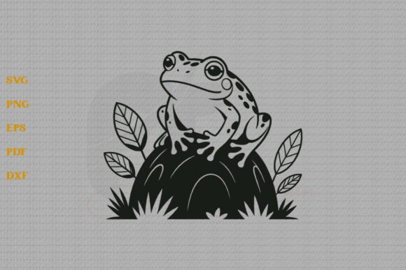Cute Frog with Flower SVG for Graphics and Crafts