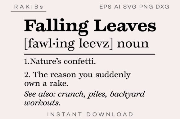Falling Leaves Funny Definition Graphics for Crafts