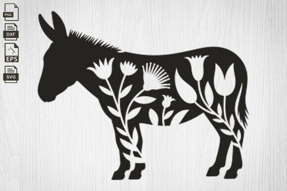 Floral Donkey Svg for Creative Graphics and Crafts