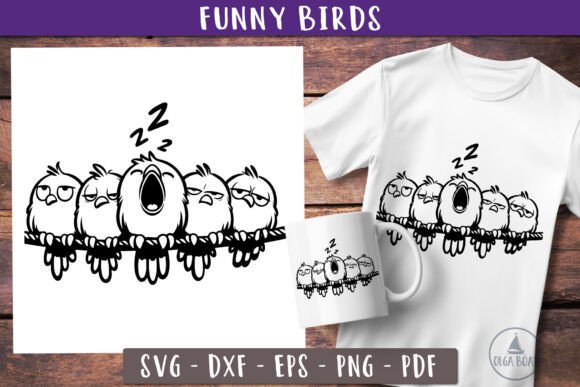 Funny Birds Svg Quirky Birds Image for Crafts and Graphics