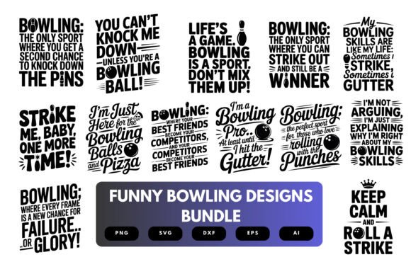 Funny Bowling SVG Bundle for Crafts and Graphics