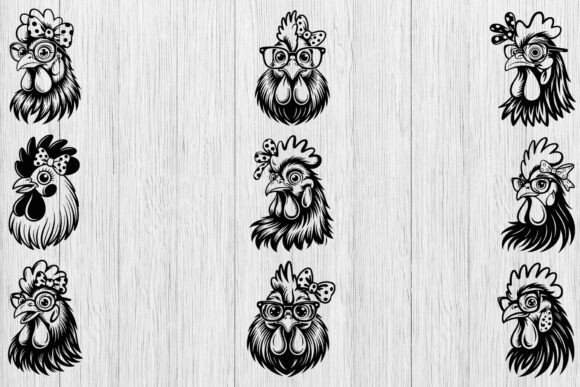 Funny Chicken SVG Bundle Graphics for Crafts and Blogs