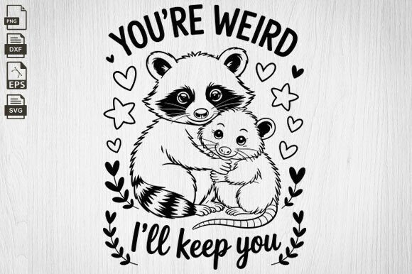 Funny Opossum SVG, Funny Raccoon SVG for Crafts and Graphics