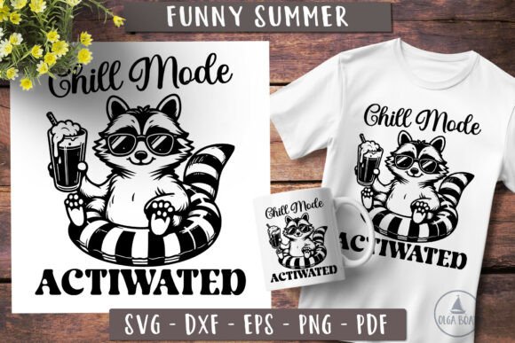 Funny Raccoon Svg Chill Mode Activated