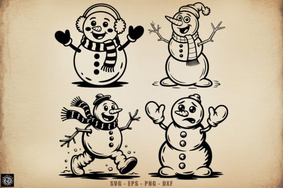 Funny Snowman SVG Graphics for Crafts