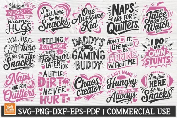 Funny Toddler SVG Bundle for Crafts and Graphics