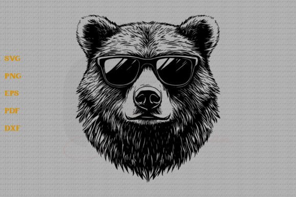 Grizzly Bear Head SVG for Graphics and Crafts Projects