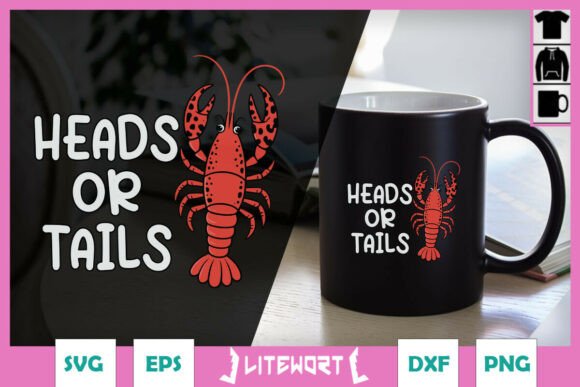 Heads or Tails Funny Shrimp SVG