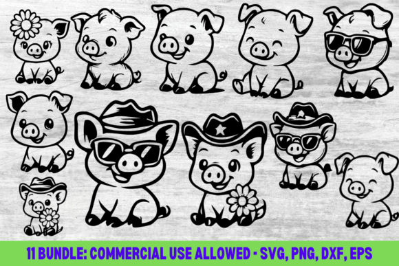 Pig Funny Bundle SVG for Crafts and Graphics