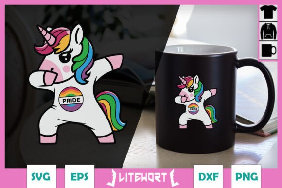 Pride Unicorn LGBT Funny Vibes SVG Graphics for Crafts