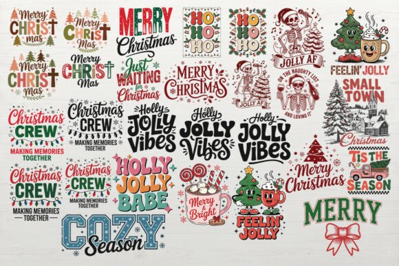 Retro Christmas Funny Animal SVG Bundle
