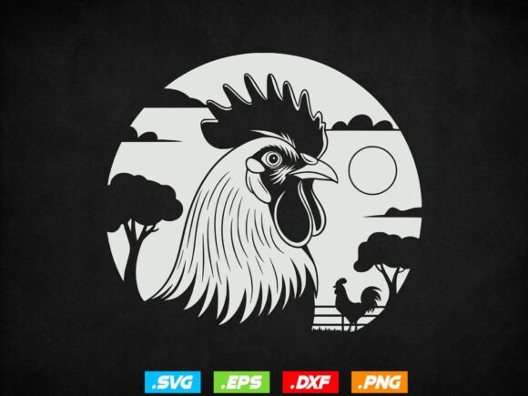 Rooster SVG File for Crafts and Graphics