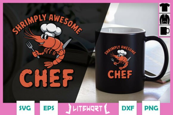 Shrimply Awesome Chef Funny Shrimp SVG