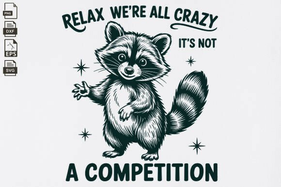 Trendy Vintage Funny Raccoon SVG for Crafts and Graphics