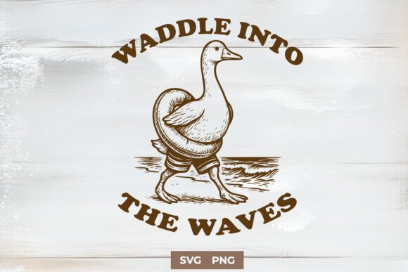 Waddle into the Waves SVG Funny Beach Graphics for Crafts